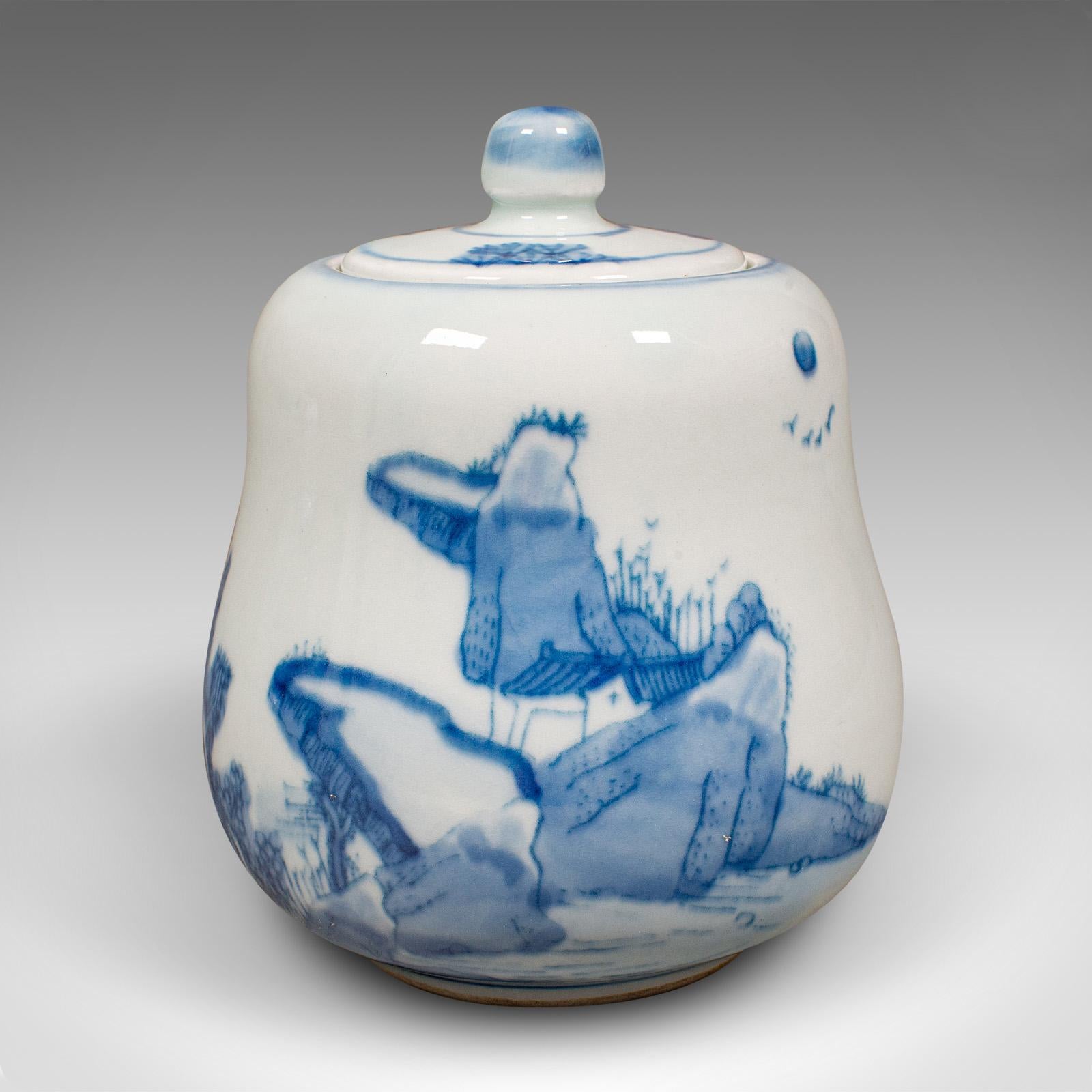 Victorien tardif Petit pot à chaire ancien, oriental, boîte à thé en céramique, boîte de conserve, victorien, 1900 en vente