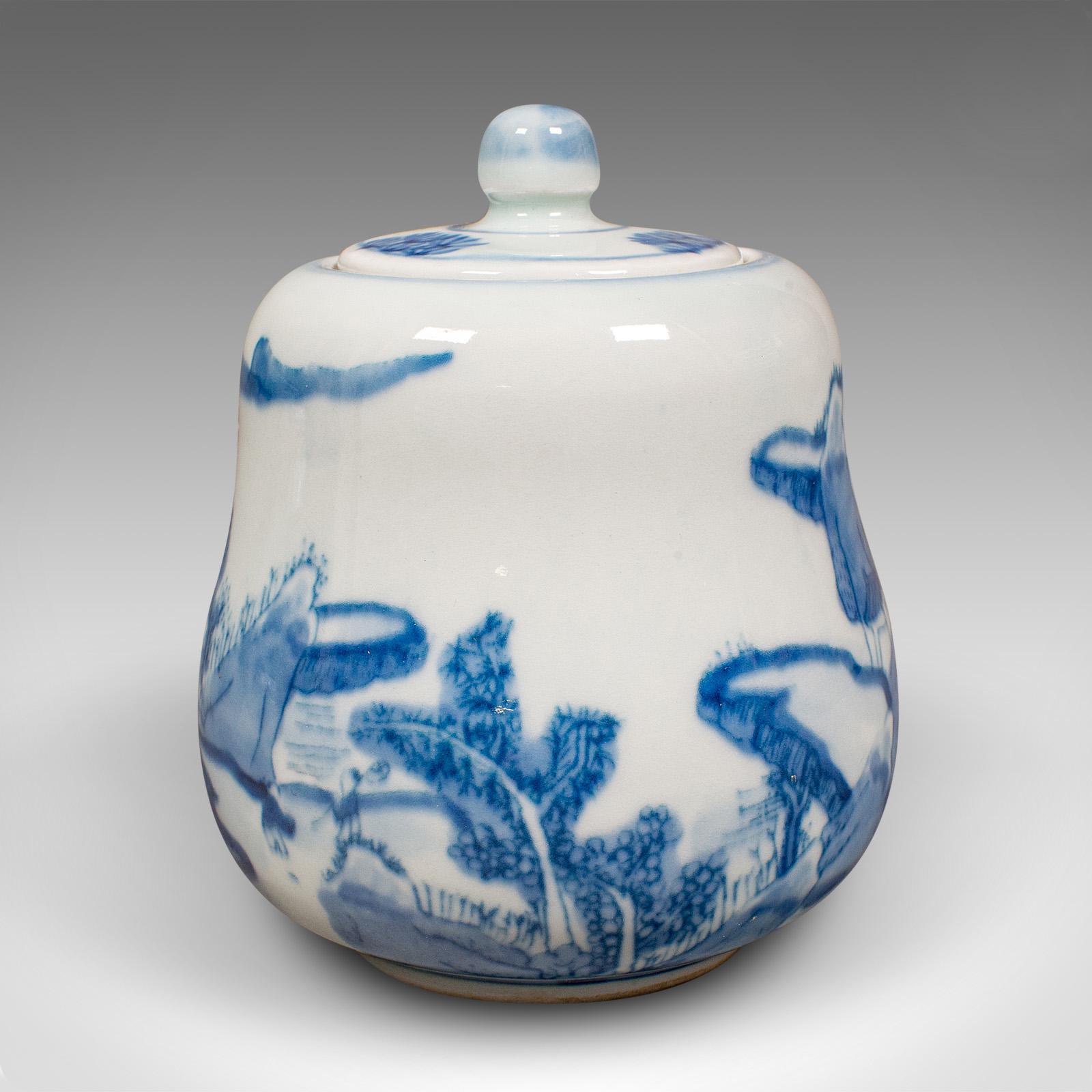 Britannique Petit pot à chaire ancien, oriental, boîte à thé en céramique, boîte de conserve, victorien, 1900 en vente