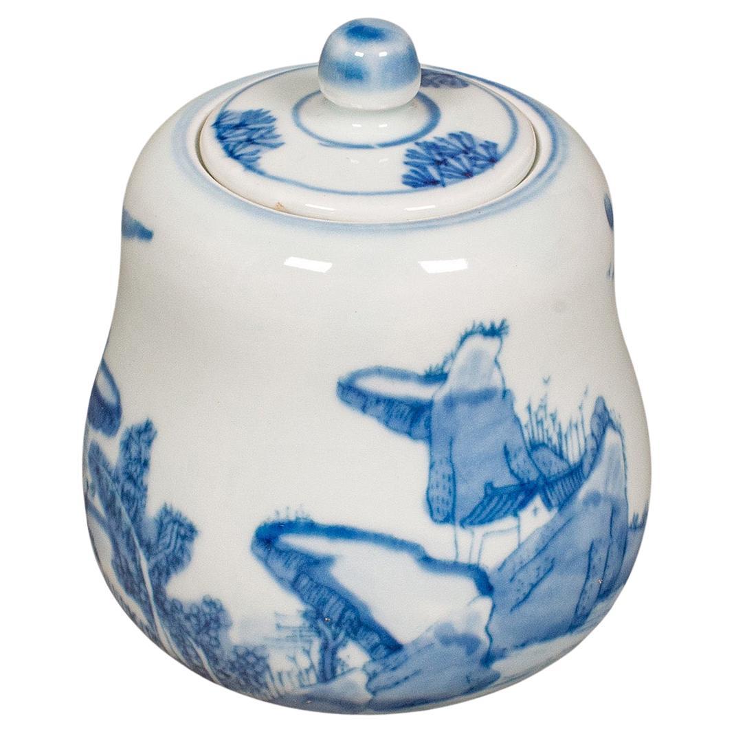 Petit pot à chaire ancien, oriental, boîte à thé en céramique, boîte de conserve, victorien, 1900 en vente