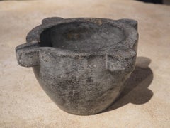 Small Antique Charcoal Slate Colored Marble Mortar from France, 19th Century