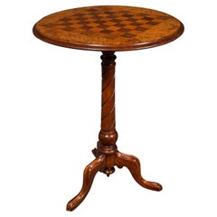 Small Antique Chess Table, English, Burr Walnut, Games, Victorian, circa 1880