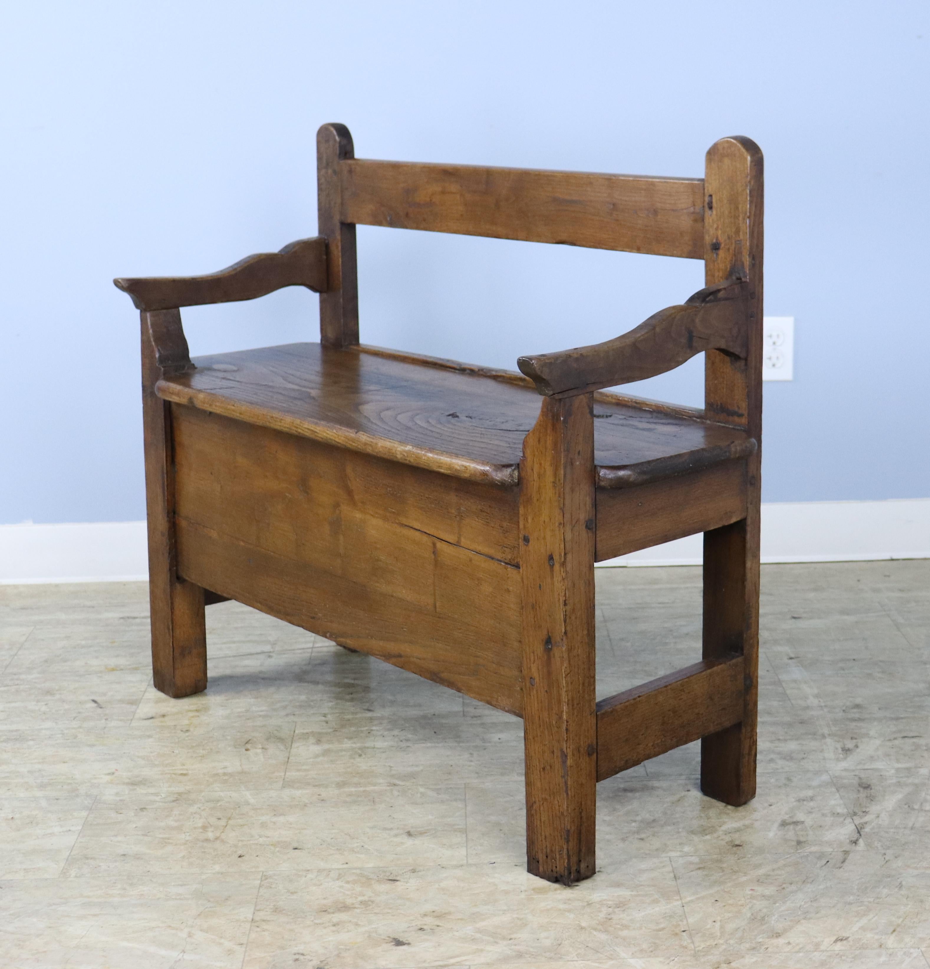 small wooden bench seat