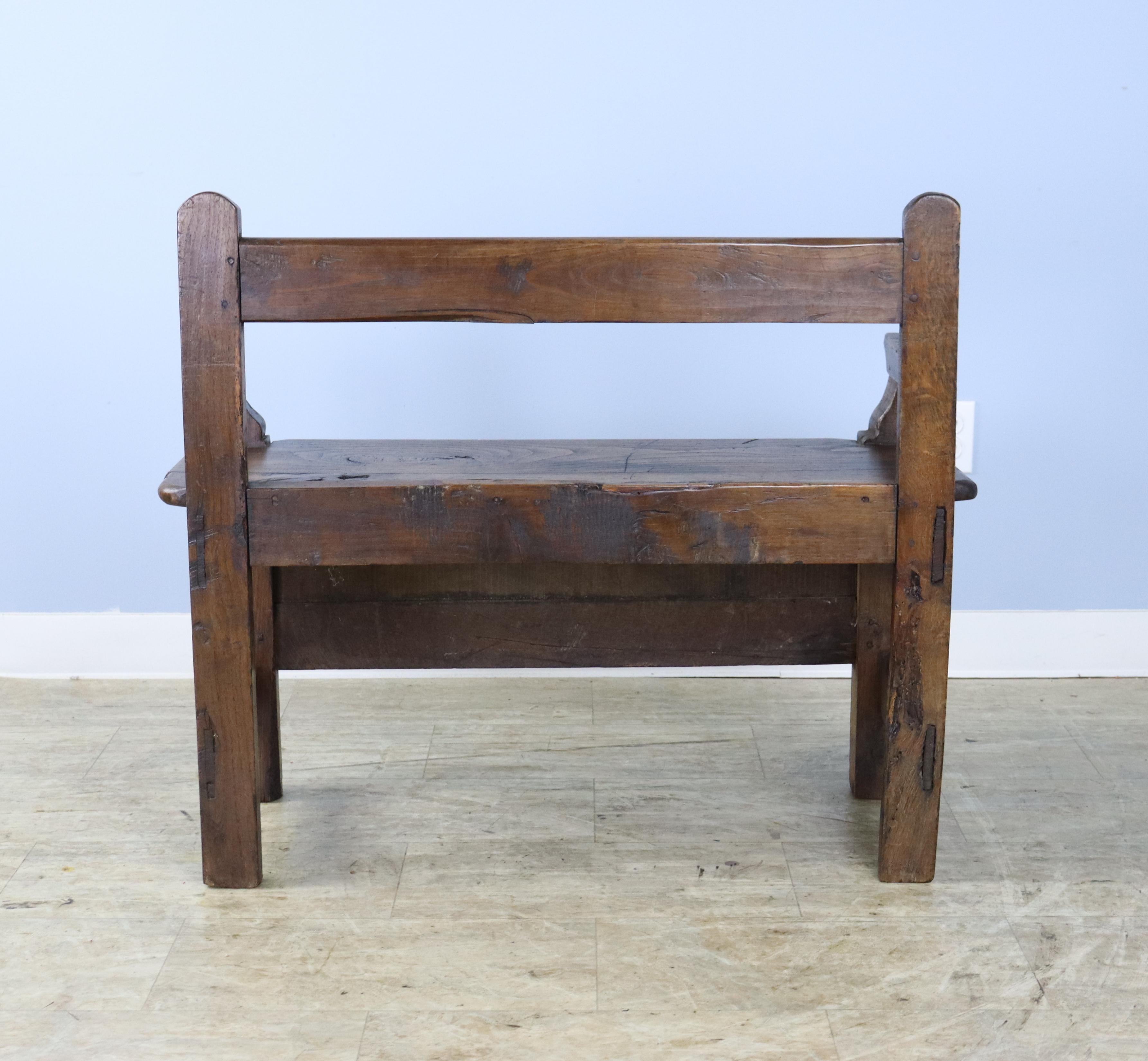 French Small Antique Chestnut Seat For Sale