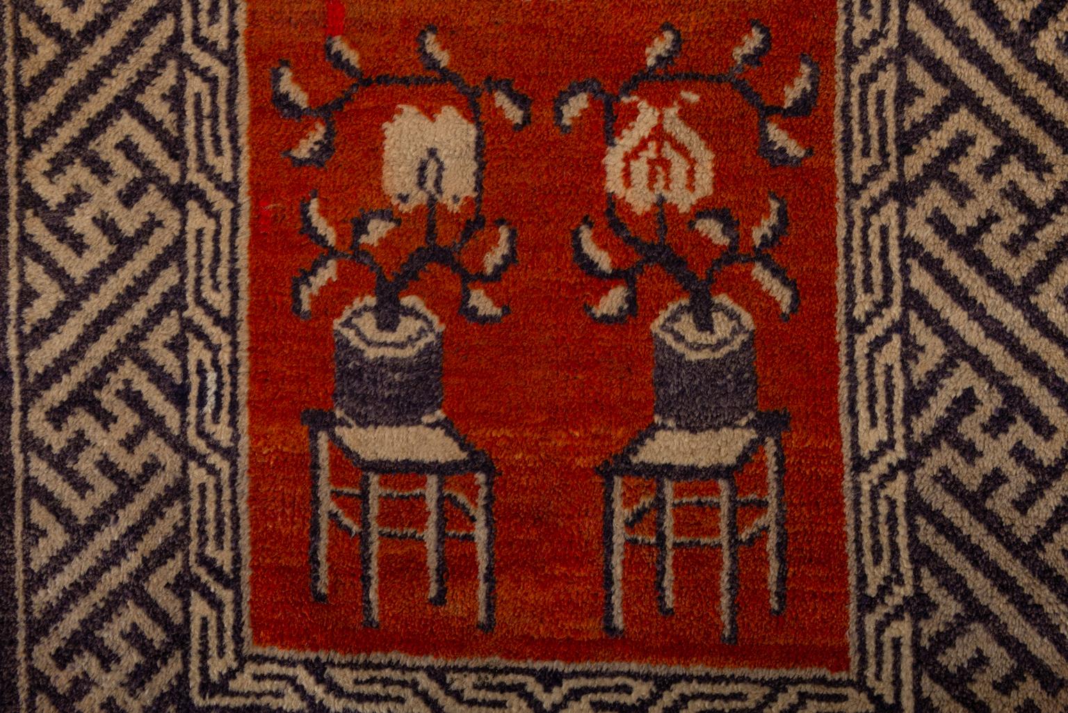 20th Century Small Antique Chinese Carpet