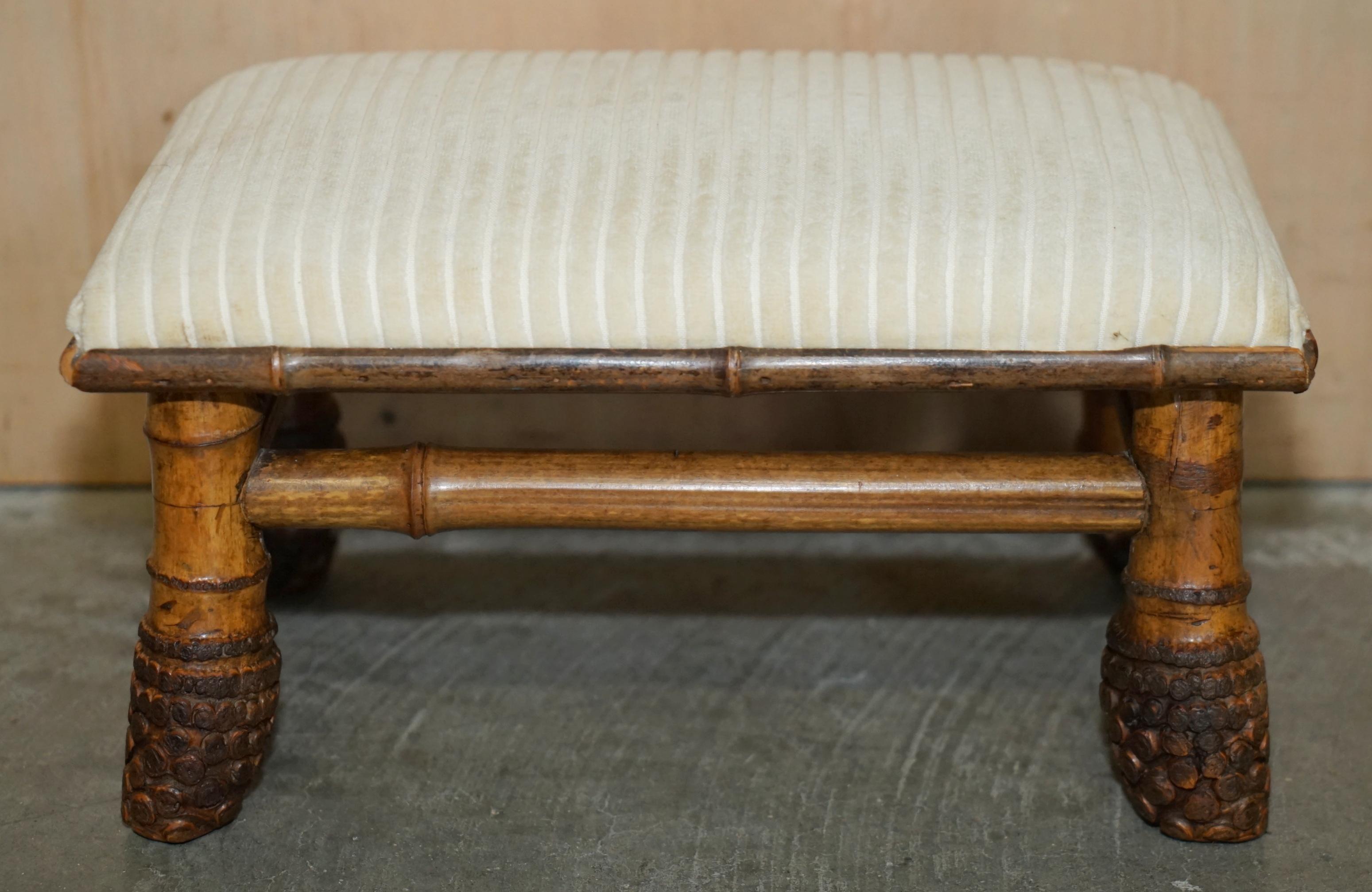 Royal House Antiques

Royal House Antiques is delighted to offer for sale this super rare and highly collectable Aesthetic Movement Chinese hand-carved bamboo footstool 

Please note the delivery fee listed is just a guide, it covers within the M25
