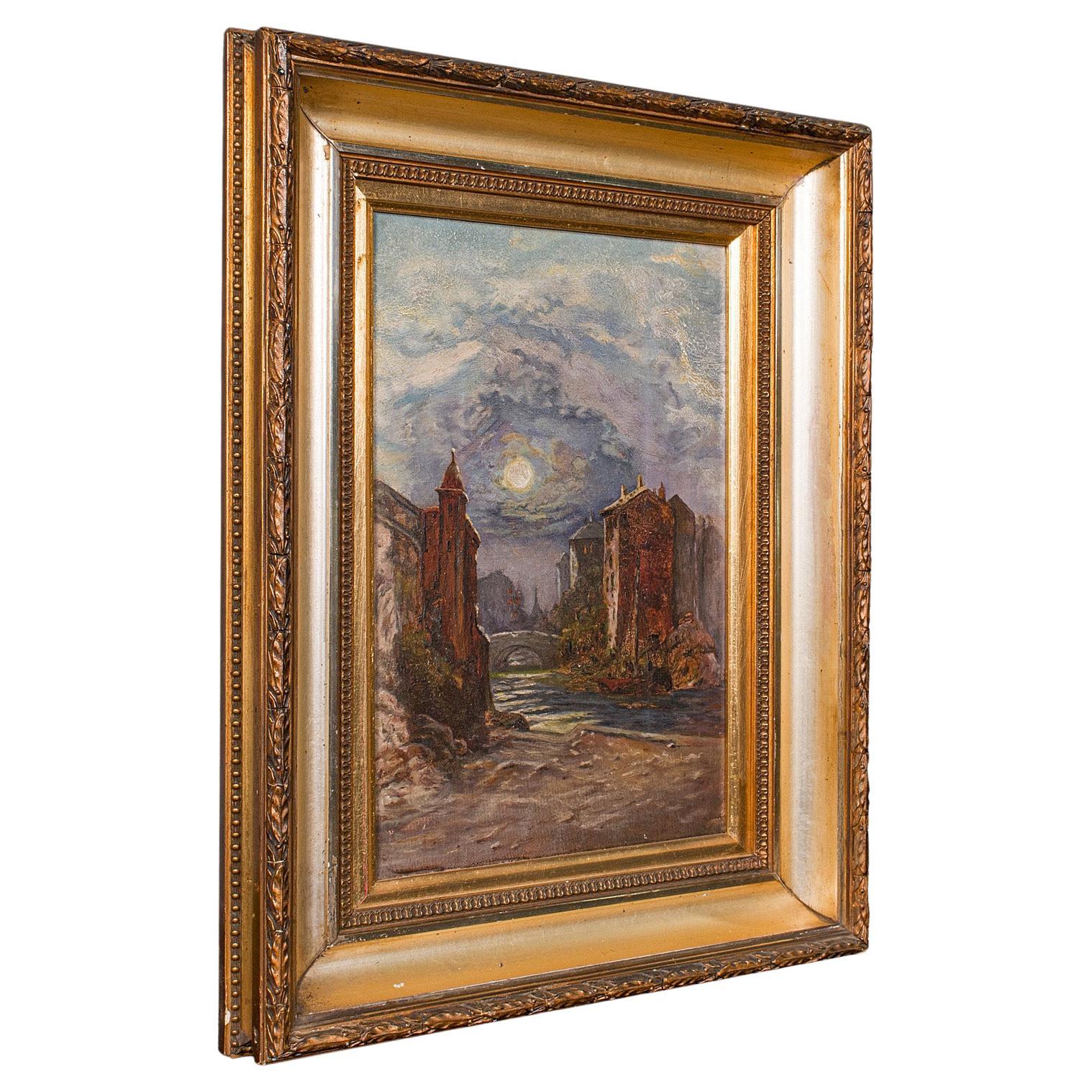 Small Antique Continental School Painting, Framed, Oil on Canvas, Art, C.1920 For Sale
