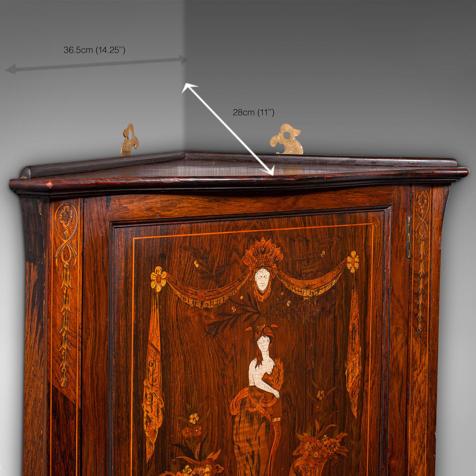 Small Antique Corner Cabinet, English, Georgian Revival, Cupboard, Edwardian in vendita 5