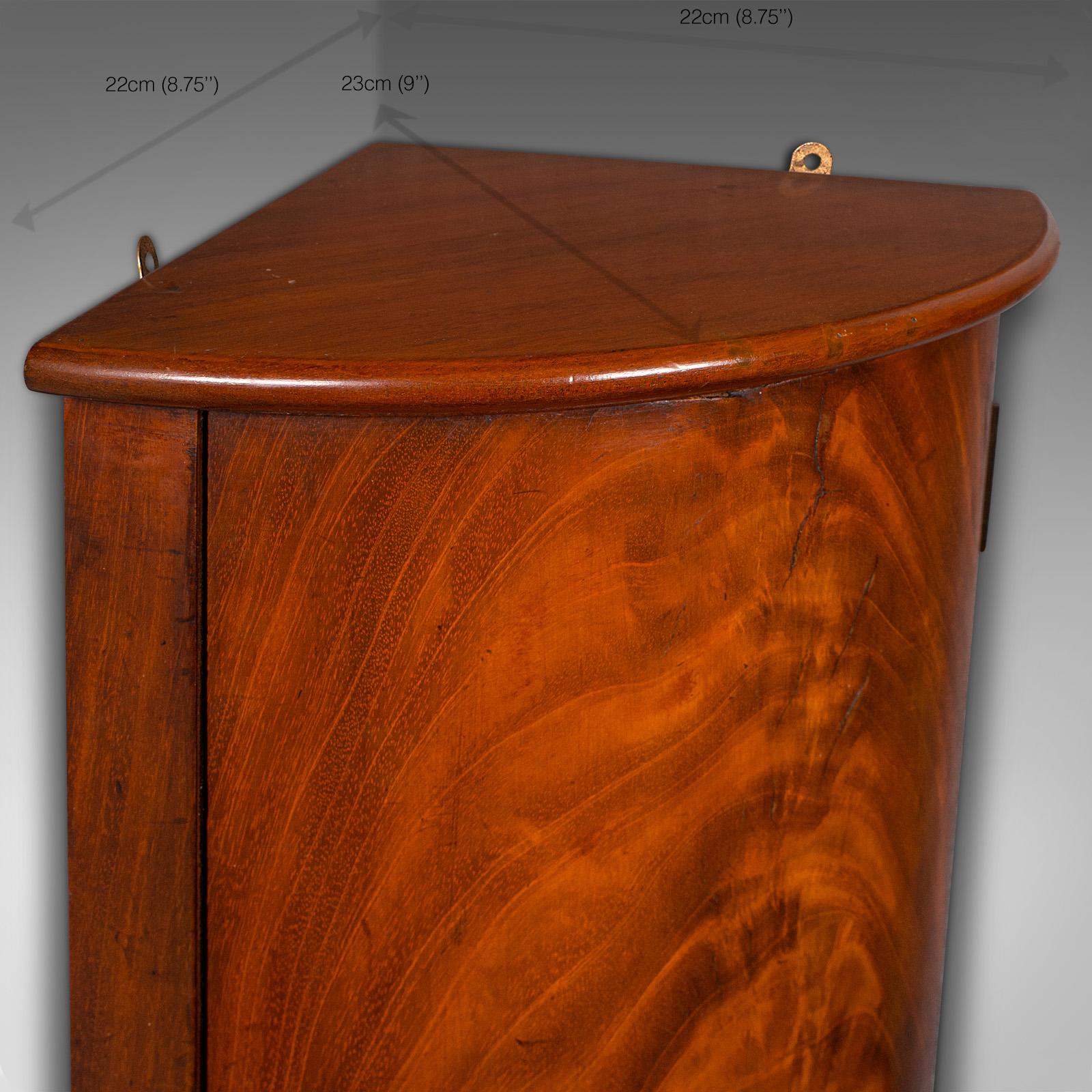 Small Antique Corner Cabinet, English, Kitchen, Bathroom, Wall Cupboard C.1800 4