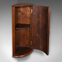 Small Antique Corner Cabinet, English, Kitchen, Bathroom, Wall Cupboard C.1800