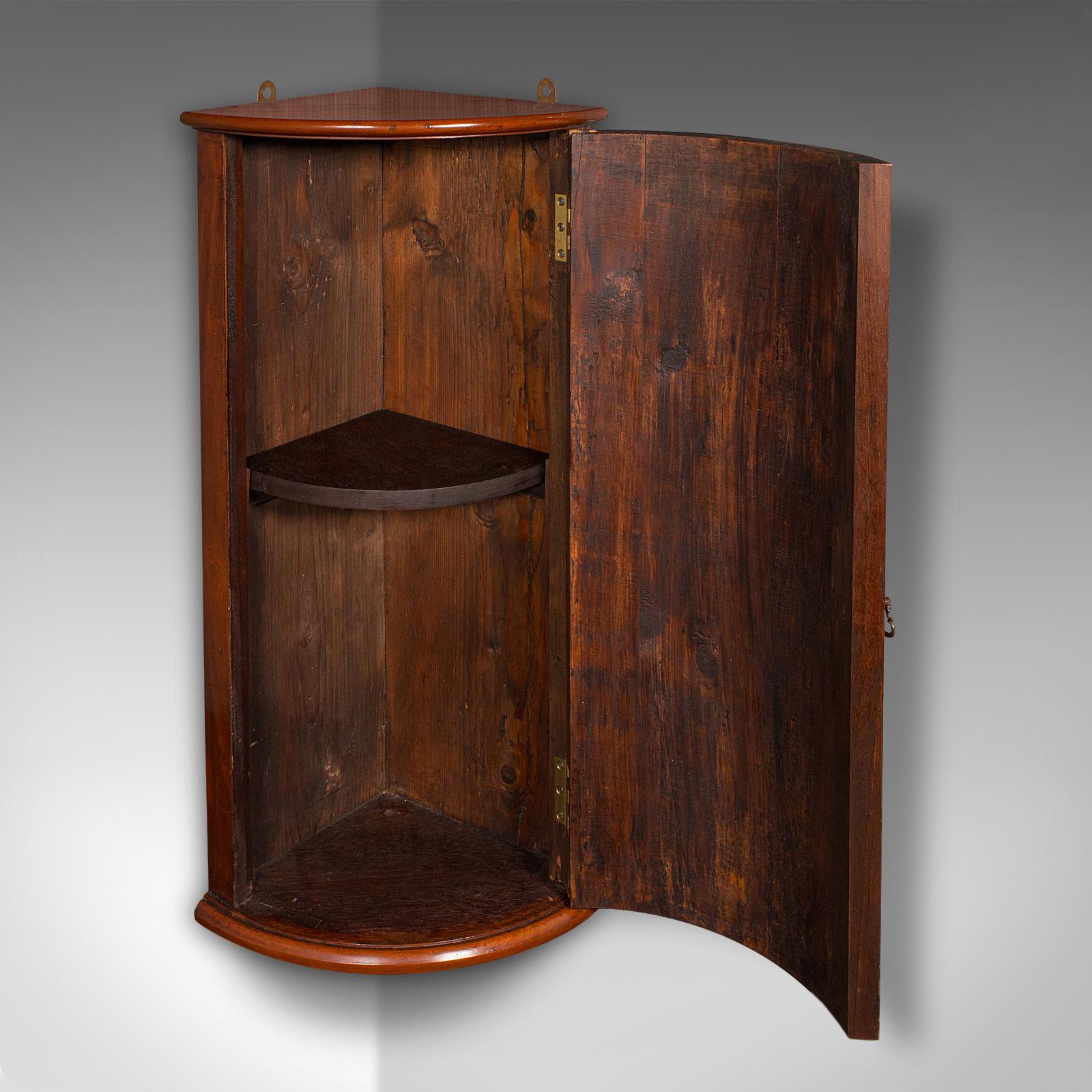 British Small Antique Corner Cabinet, English, Kitchen, Bathroom, Wall Cupboard C.1800