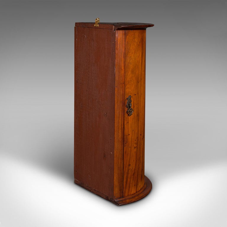 Small Antique Corner Medicine English, Bow Front, Cupboard