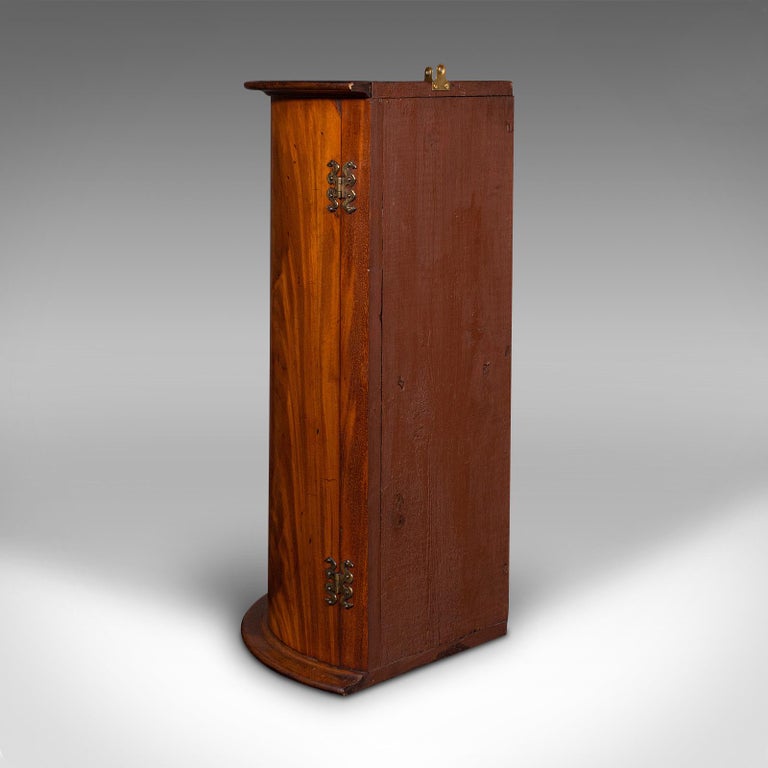 Small Antique Corner Medicine English, Bow Front, Cupboard
