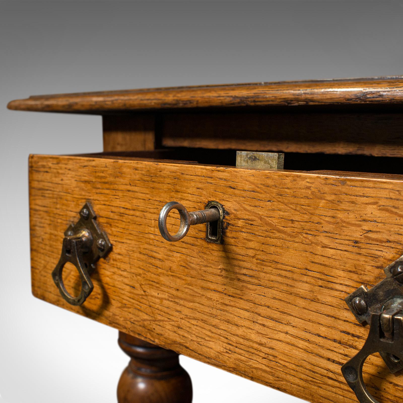 Small Antique Correspondence Table, Scottish Oak, Writing Desk, Aesthetic Period 6