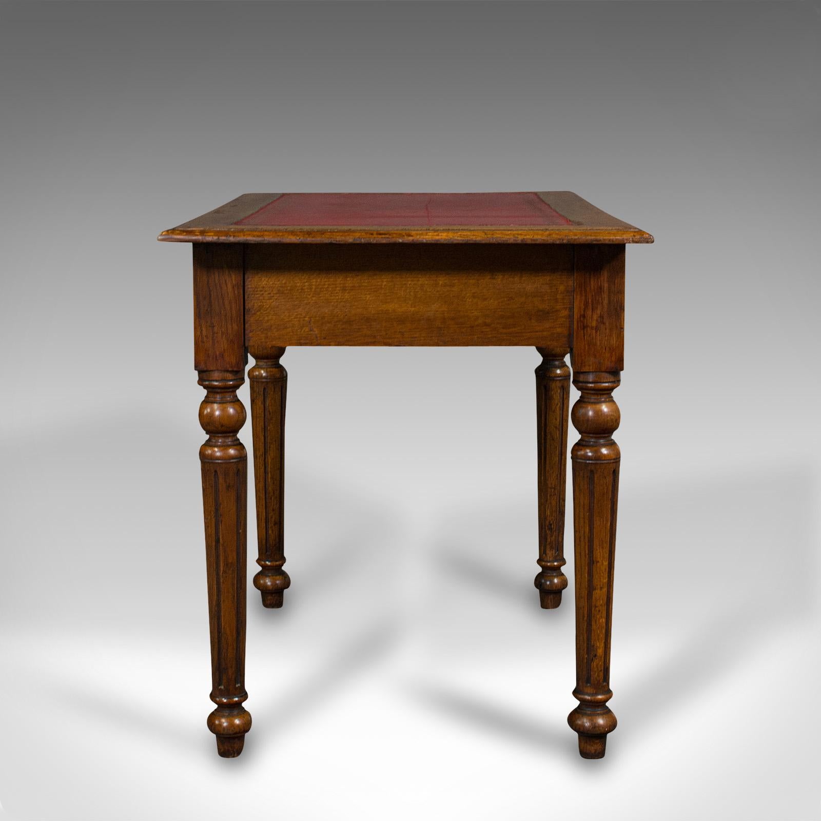 Small Antique Correspondence Table, Scottish Oak, Writing Desk, Aesthetic Period In Good Condition In Hele, Devon, GB