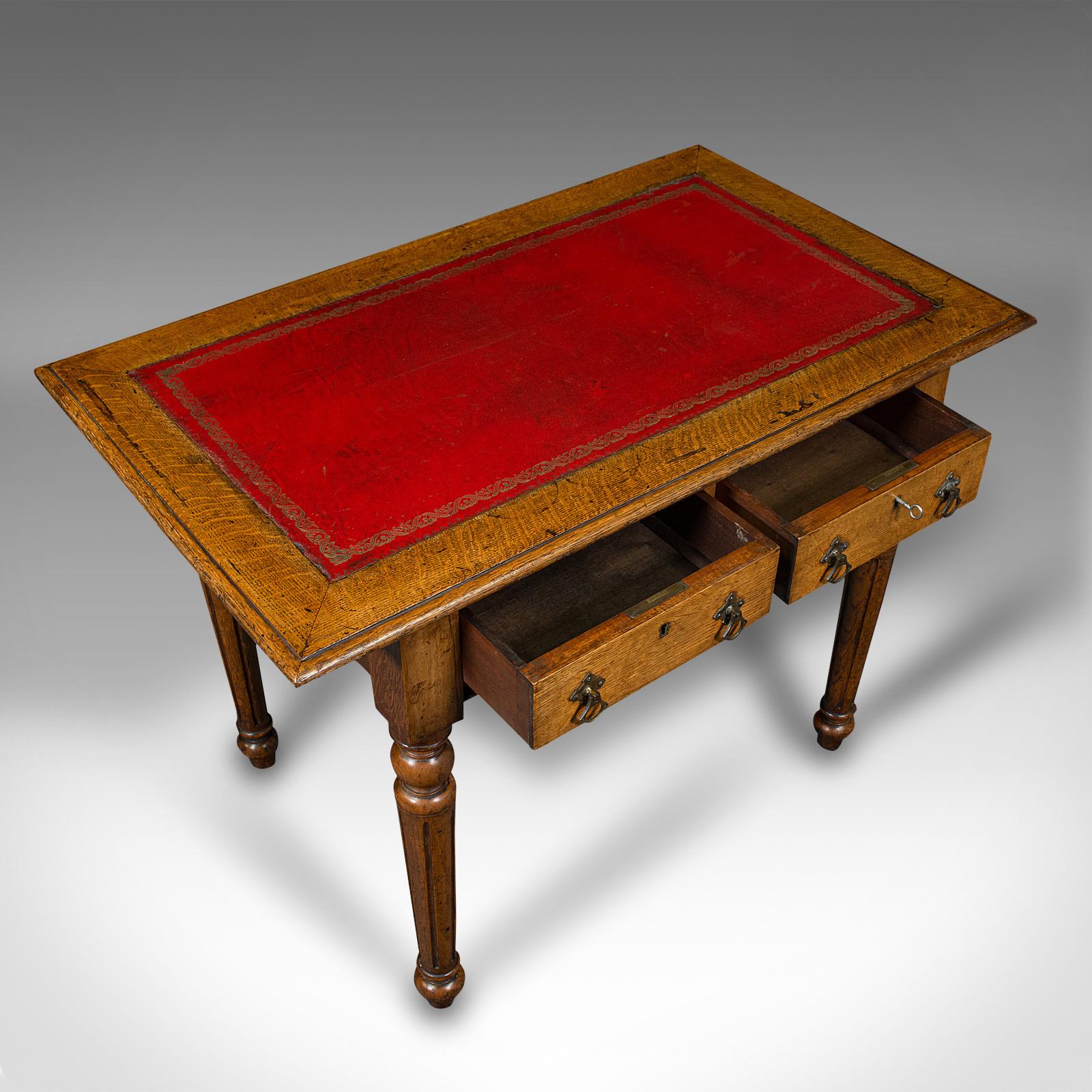 Small Antique Correspondence Table, Scottish Oak, Writing Desk, Aesthetic Period 2