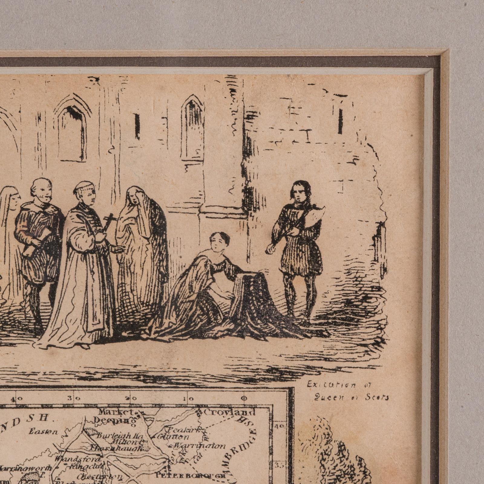 Small Antique County Map, Northamptonshire, English, Framed, Cartography, C.1850 For Sale 1