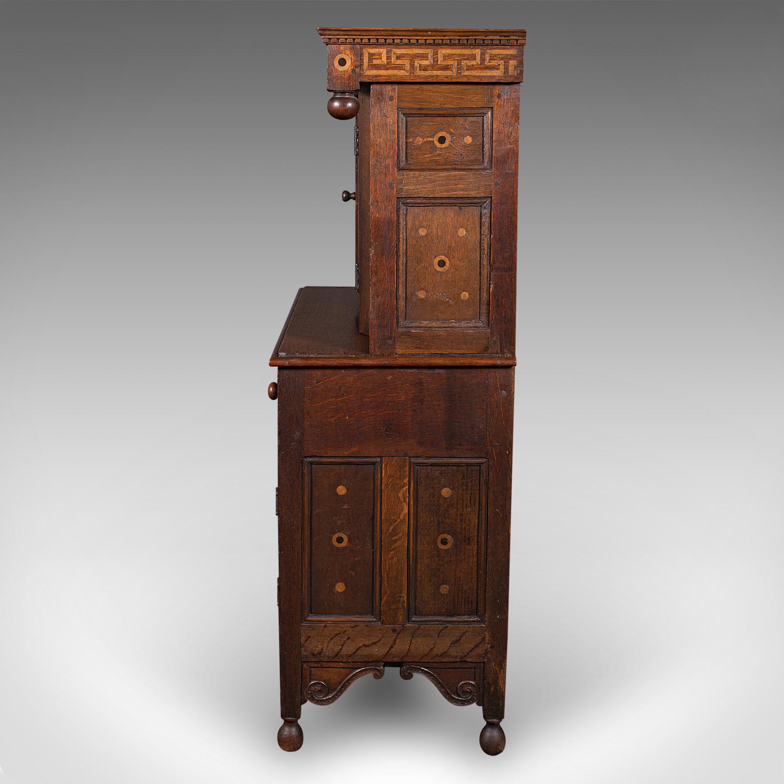 Boxwood Small Antique Court Cabinet, English, Oak, Side Cupboard, Petite, Rare, Revival