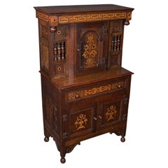 Small Antique Court Cabinet, English, Oak, Side Cupboard, Petite, Rare, Revival