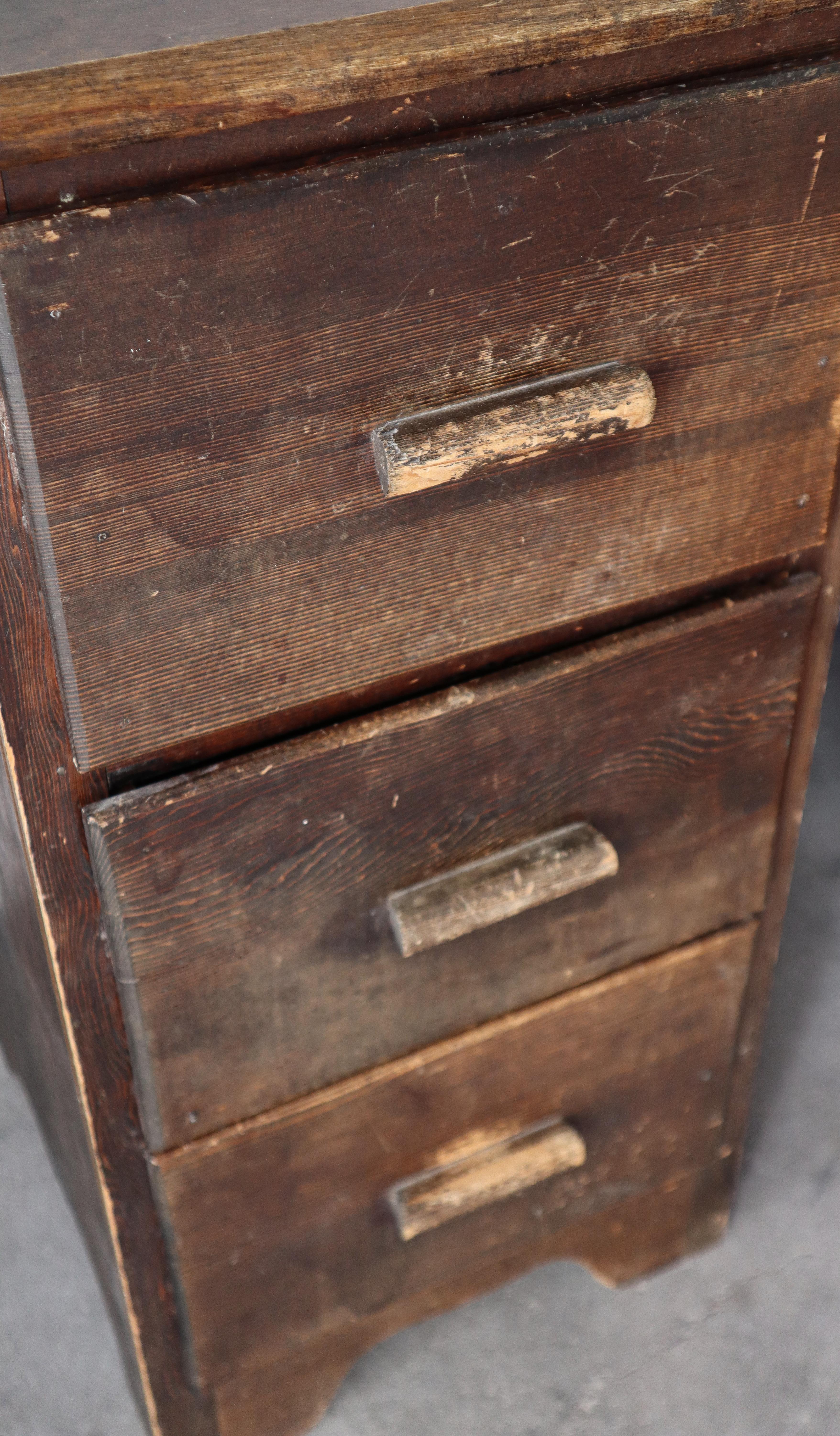 Oak Small Antique Craftsman Made Drawered Cabinet For Sale