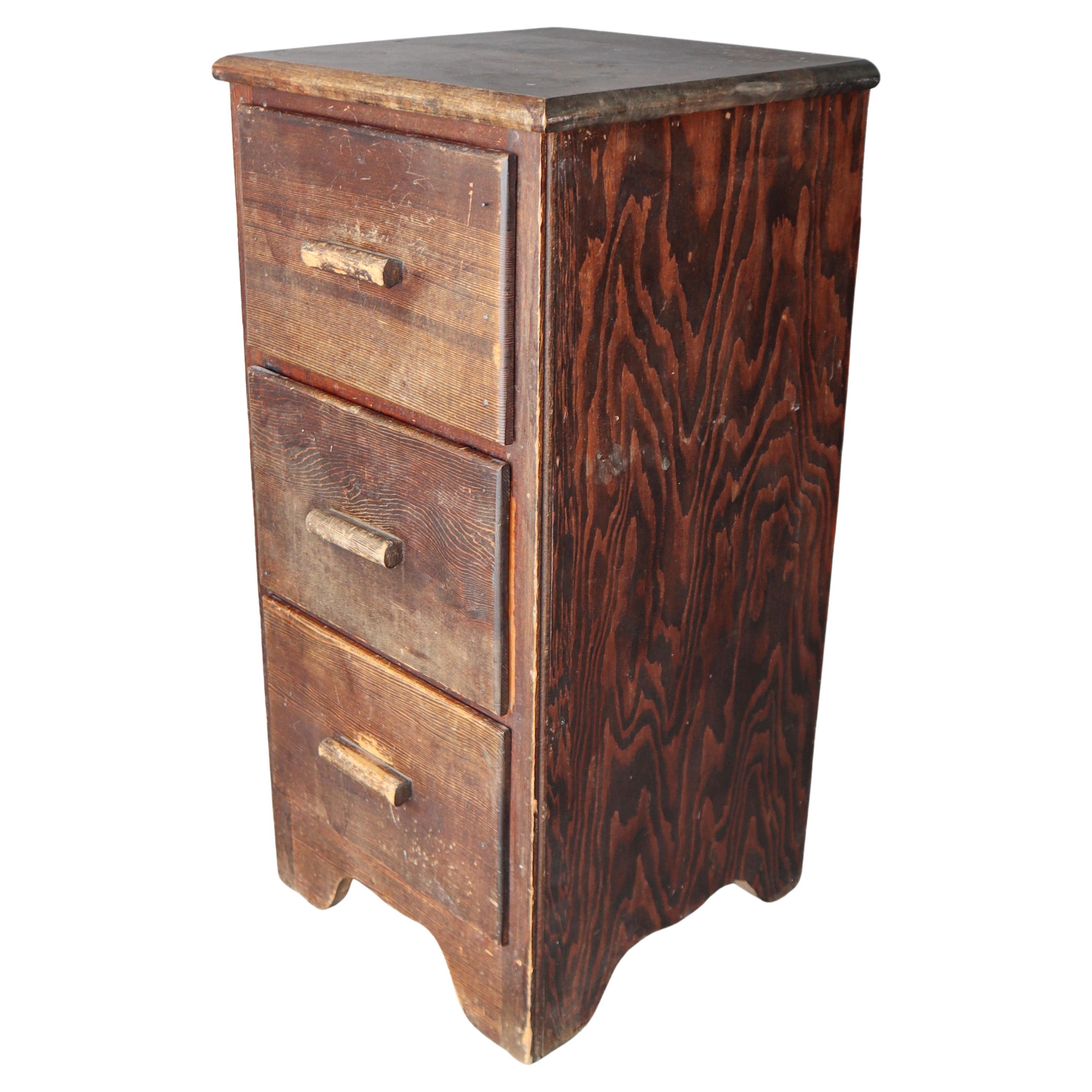 Small Antique Craftsman Made Drawered Cabinet For Sale