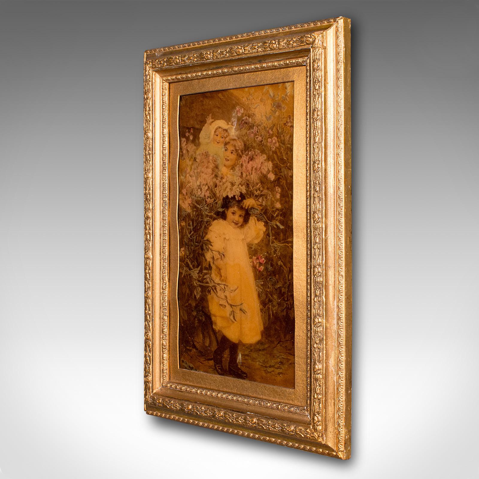 Late Victorian Small Antique Crystoleum Picture, English, Art, Mezzotint Painting, Victorian For Sale