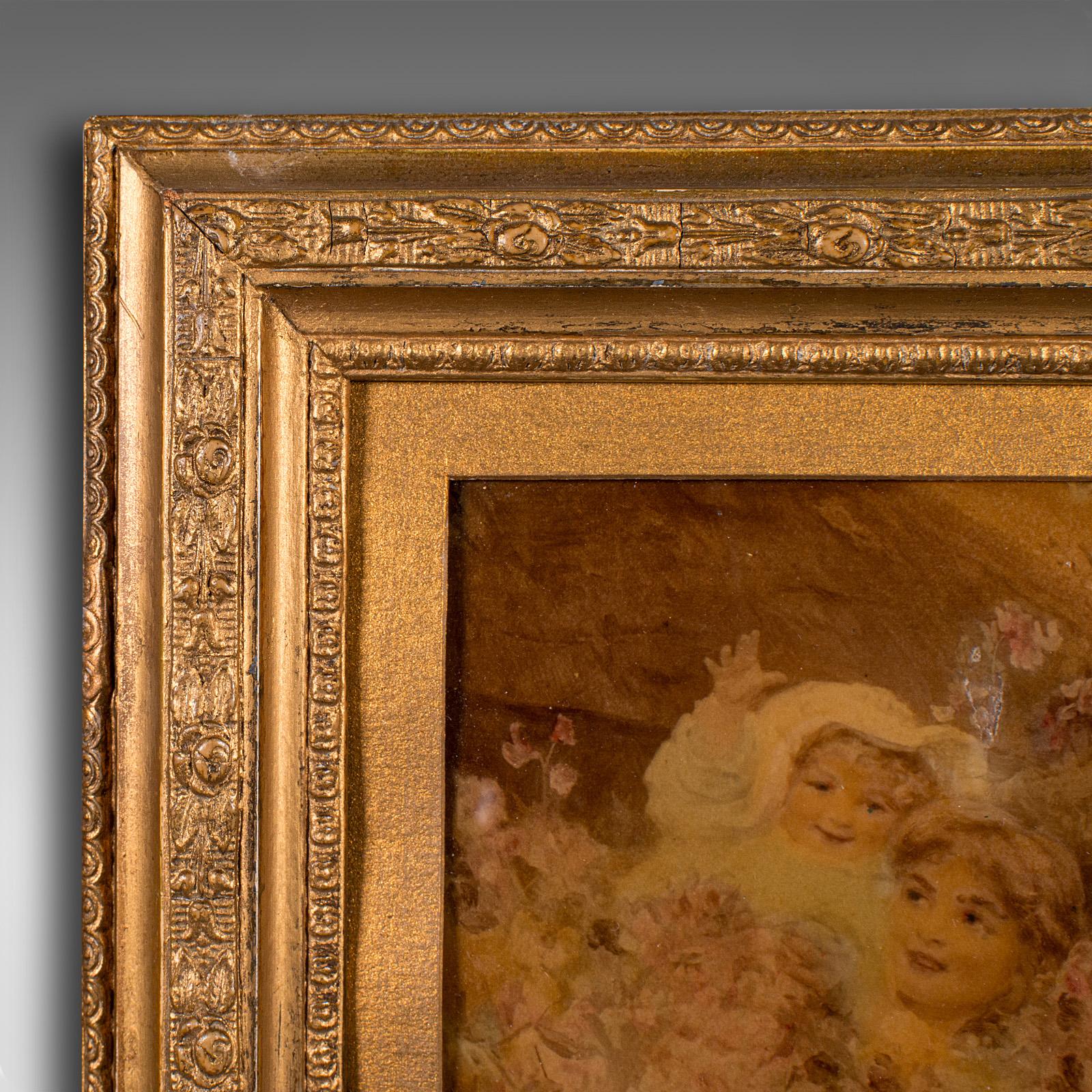 19th Century Small Antique Crystoleum Picture, English, Art, Mezzotint Painting, Victorian For Sale