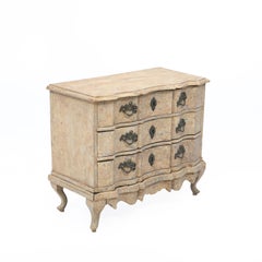 Small Antique Danish 18th Century Rococo Chest of Drawers