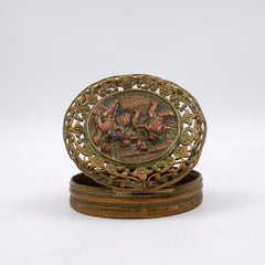 Small antique decorative bronze box - late 19th or early 20th century