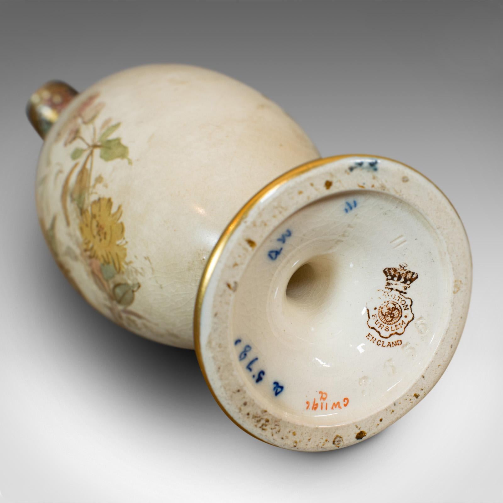 Small Antique Decorative Jug, English, Ceramic Vase, Doulton, Victorian 8
