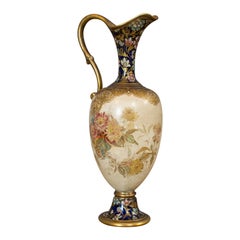 Small Antique Decorative Jug, English, Ceramic Vase, Doulton, Victorian