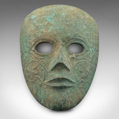 Small Antique Decorative Mask, Continental, Weathered Bronze, Georgian, C.1800