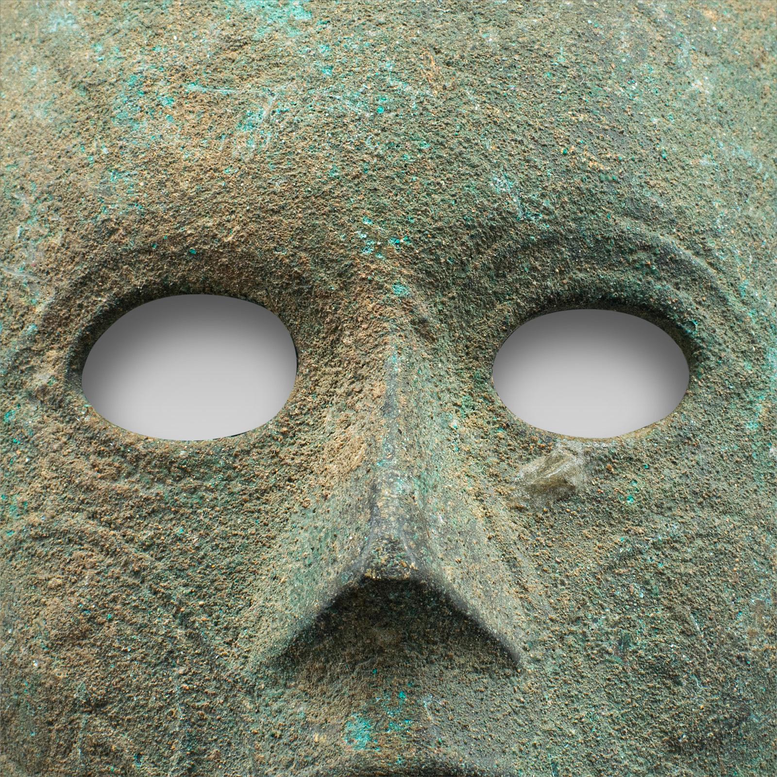 Small Antique Decorative Mask, Continental, Weathered Bronze, Georgian, C.1800 3