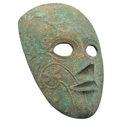 Antike dekorative Maske, kontinental, verwitterte Bronze, georgianisch, um 1800