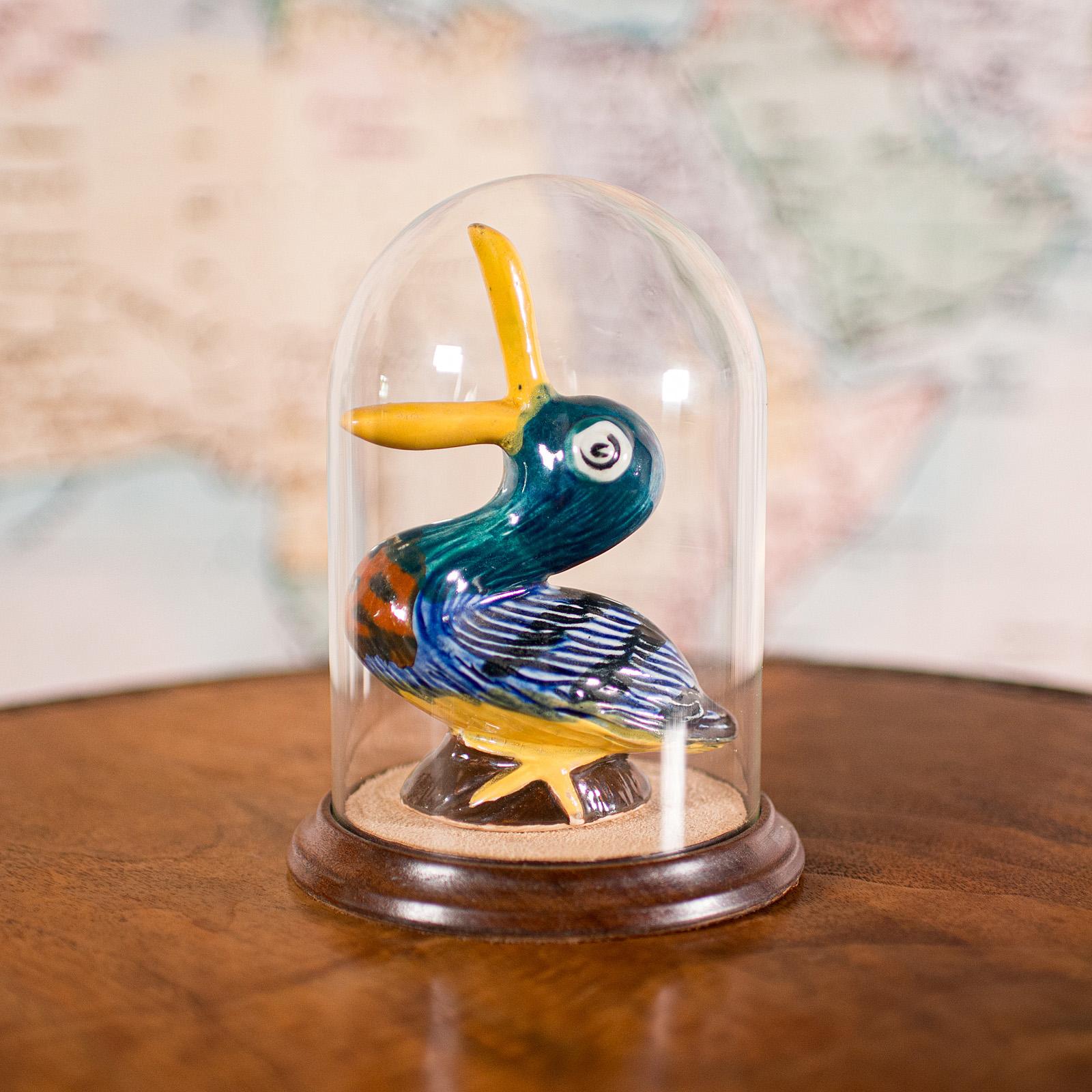 British Small Antique Display Dome, English, Glass, Beech, Showcase, Edwardian, C.1910 For Sale