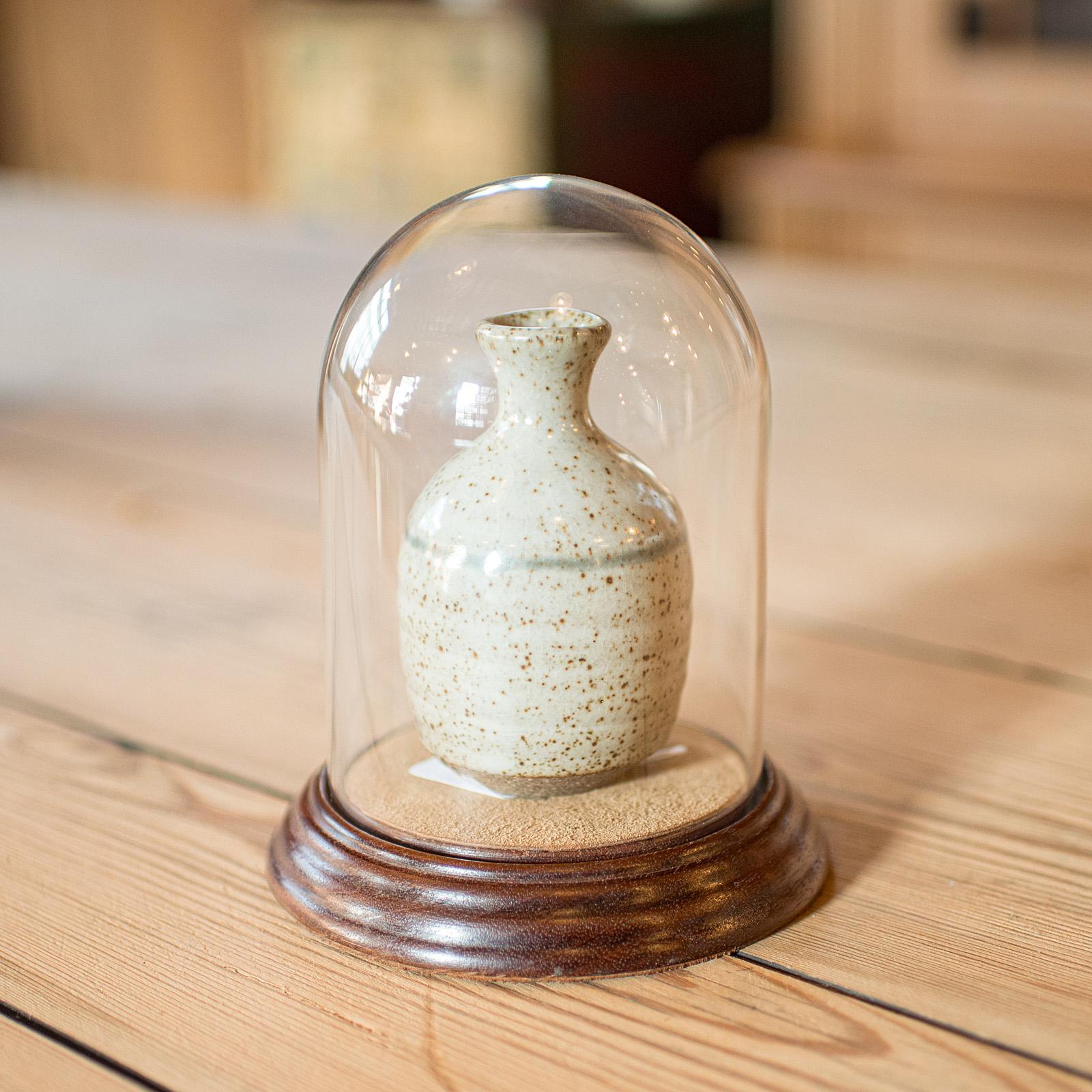 British Small Antique Display Dome, English, Glass, Oak, Taxidermy, Showcase, Edwardian For Sale