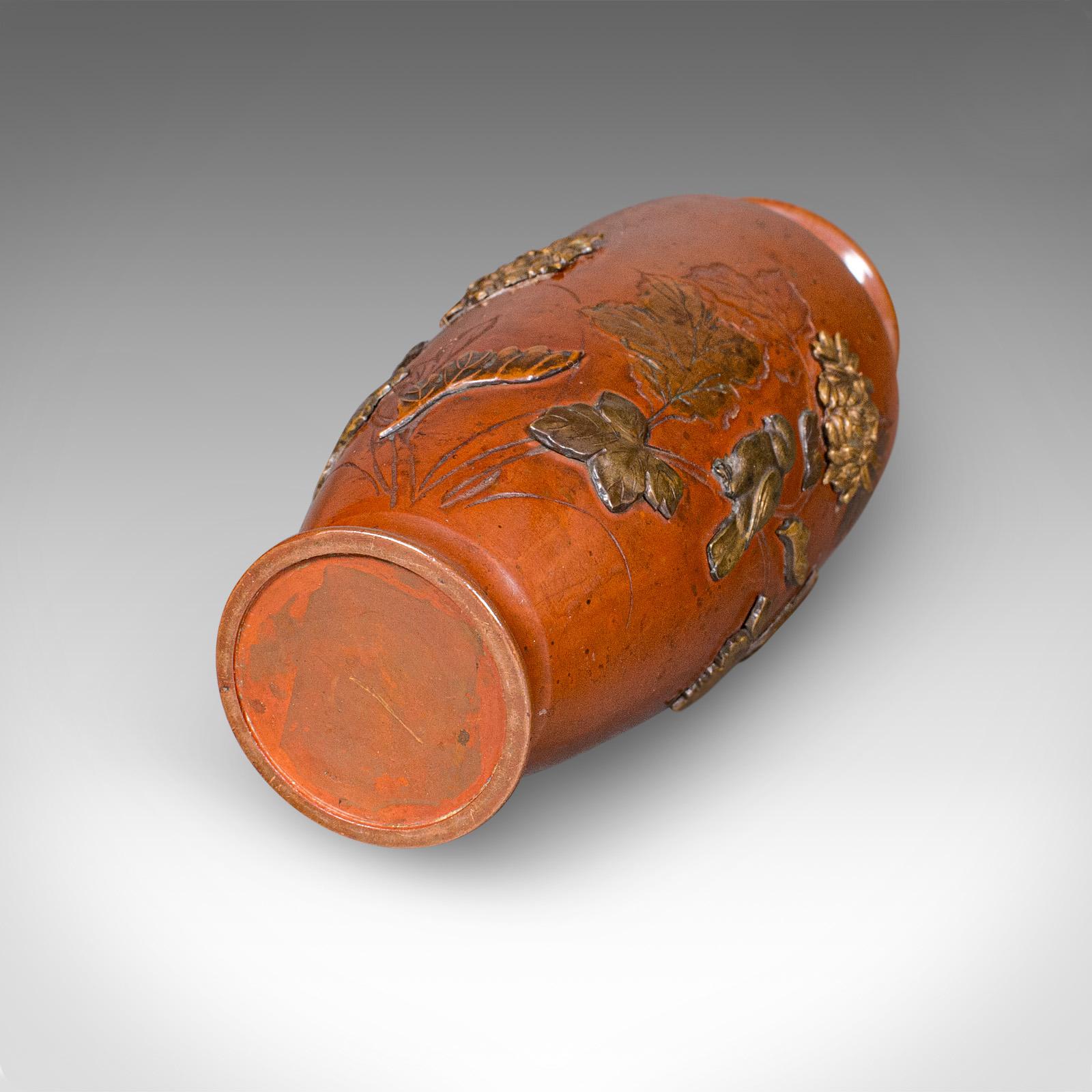 Piccola urna da esposizione antica, giapponese, bronzo, vaso di fiori, gusto Meiji, vittoriano in vendita 1