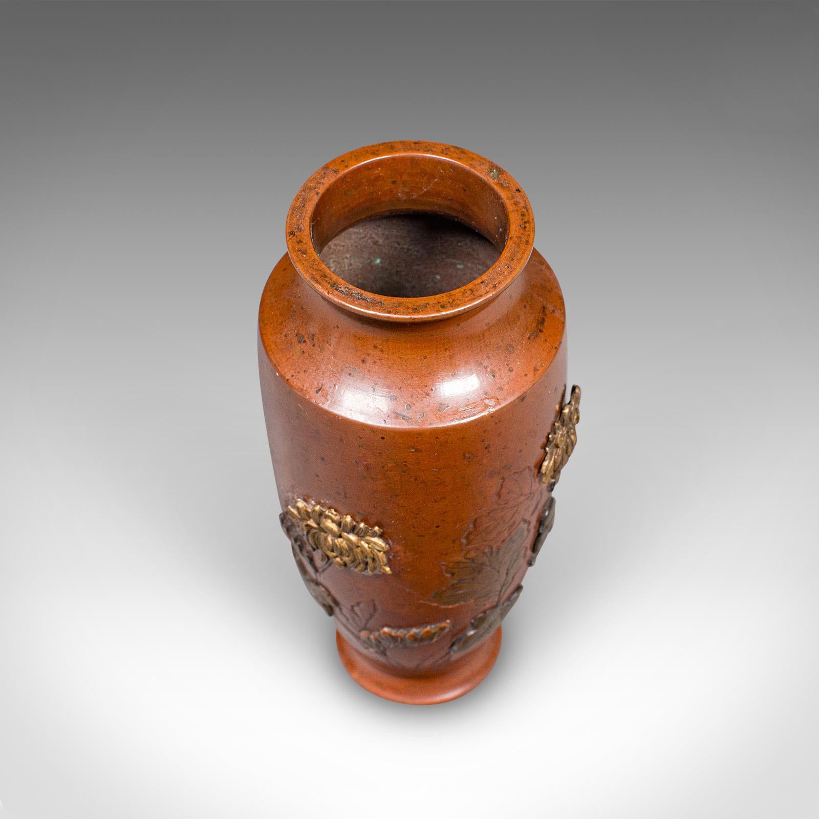 Piccola urna da esposizione antica, giapponese, bronzo, vaso di fiori, gusto Meiji, vittoriano in vendita 2