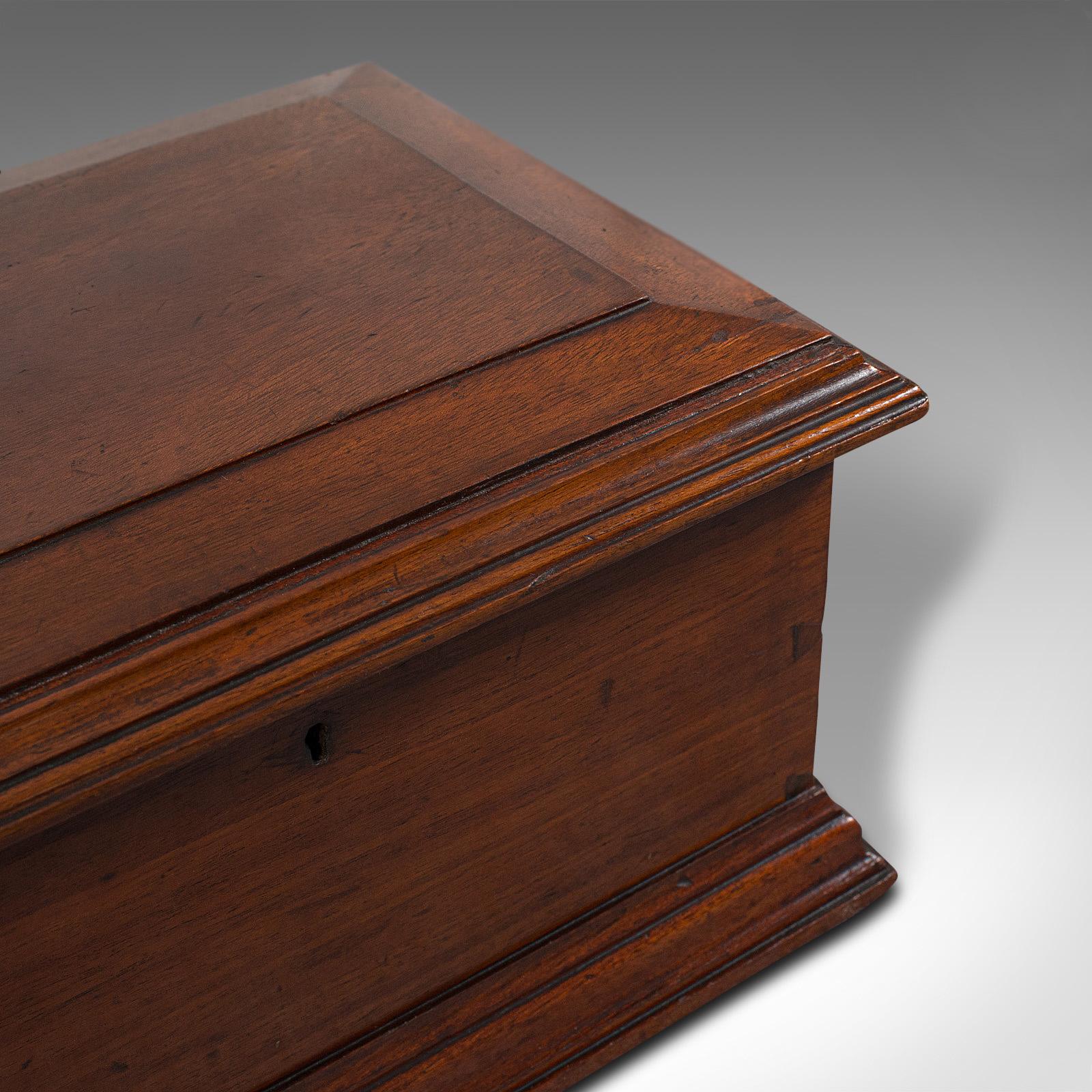 Small Antique Document Box, English, Walnut, Desk, Pen, Sarcophagus, Victorian 5
