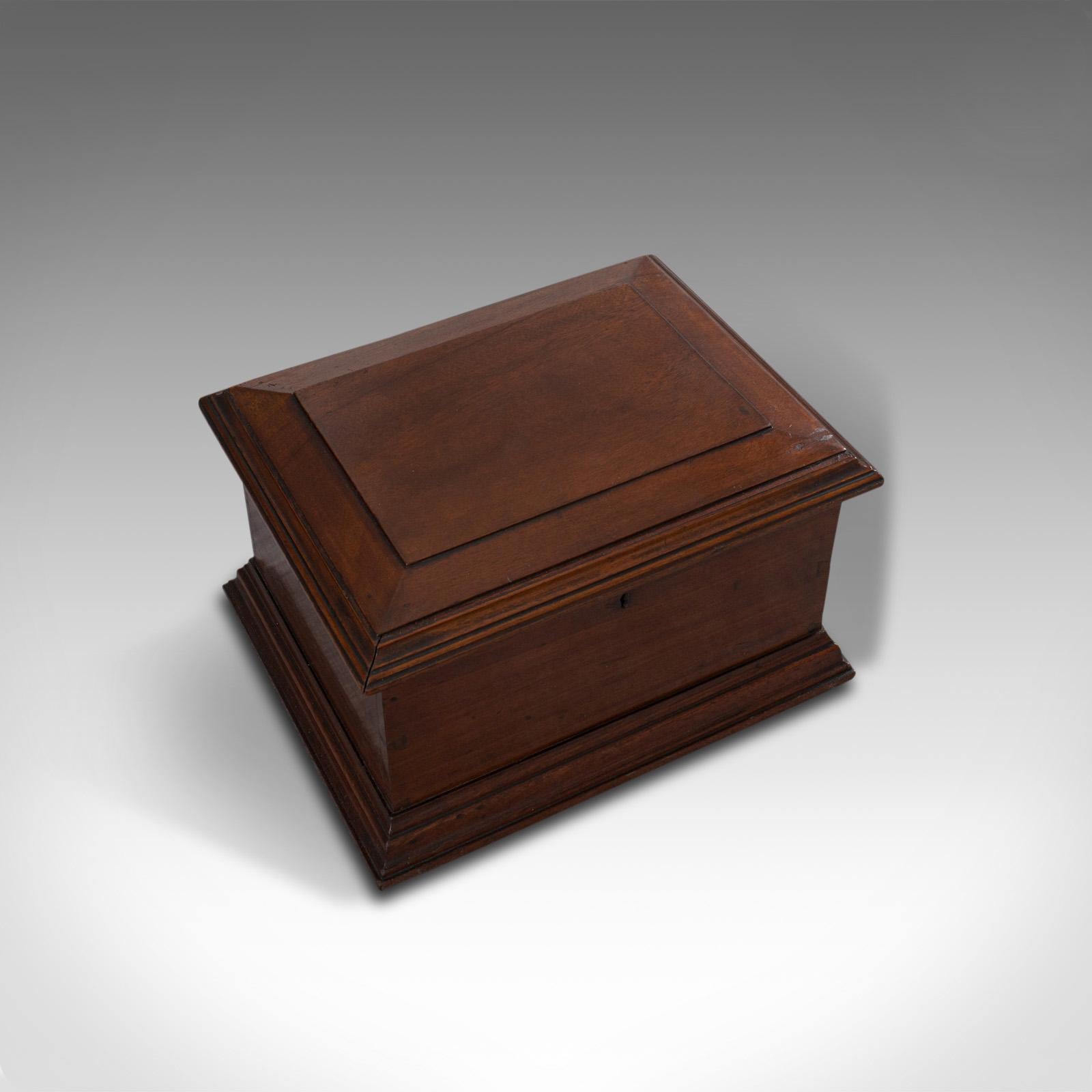 Small Antique Document Box, English, Walnut, Desk, Pen, Sarcophagus, Victorian 3