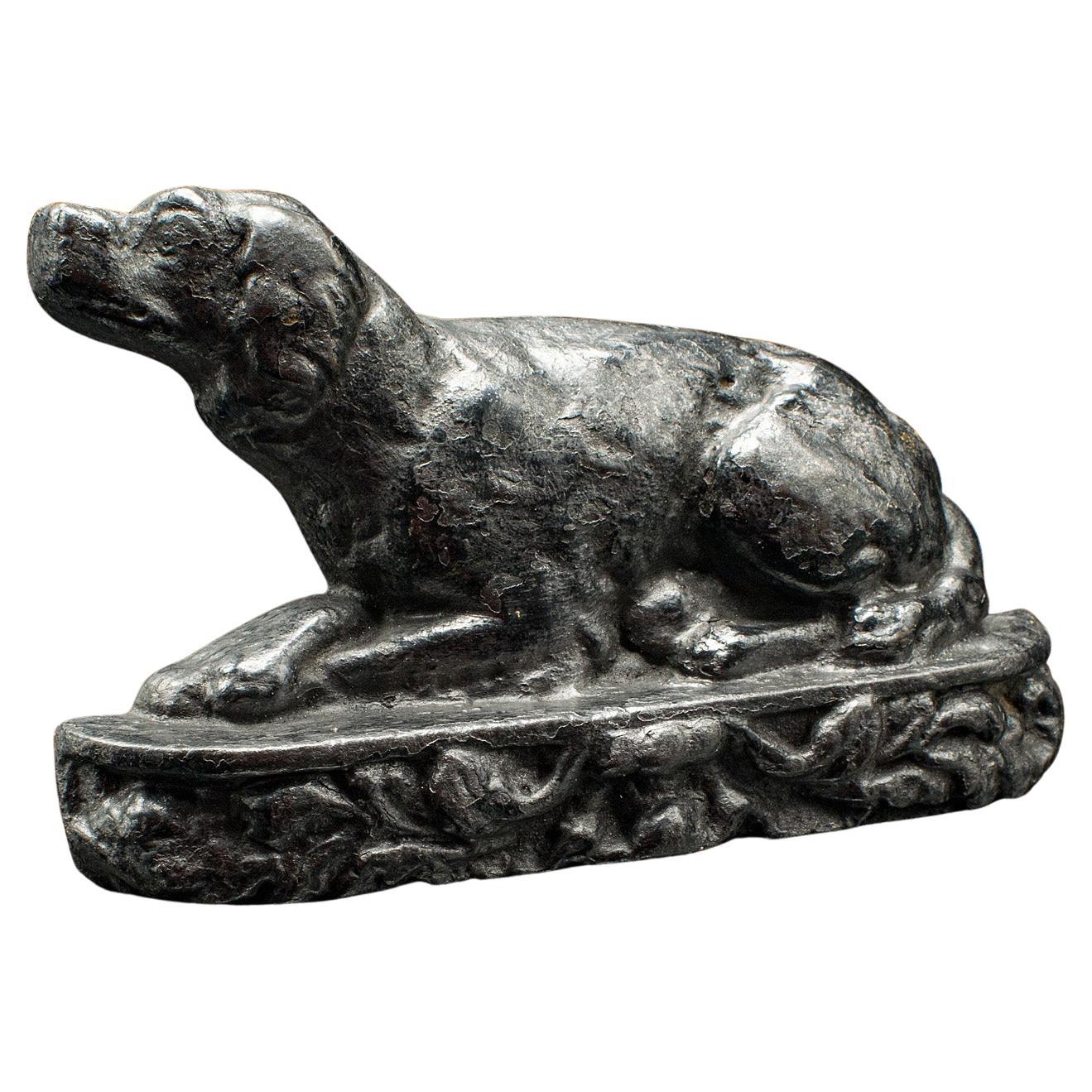 Antiker Hunde-Türstopper mit Hund, englisch, Gusseisen, Keeper, Reit, Edwardianisch