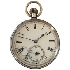 Small Antique Engine Turned Silver Pocket Watch