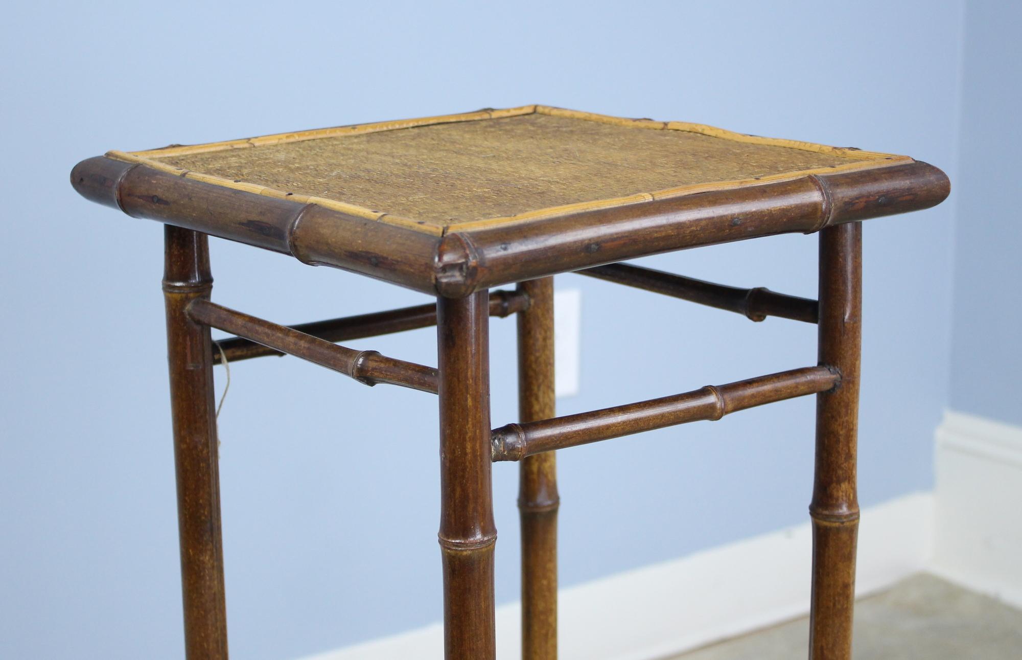 Small Antique English Bamboo Side Table In Good Condition In Port Chester, NY