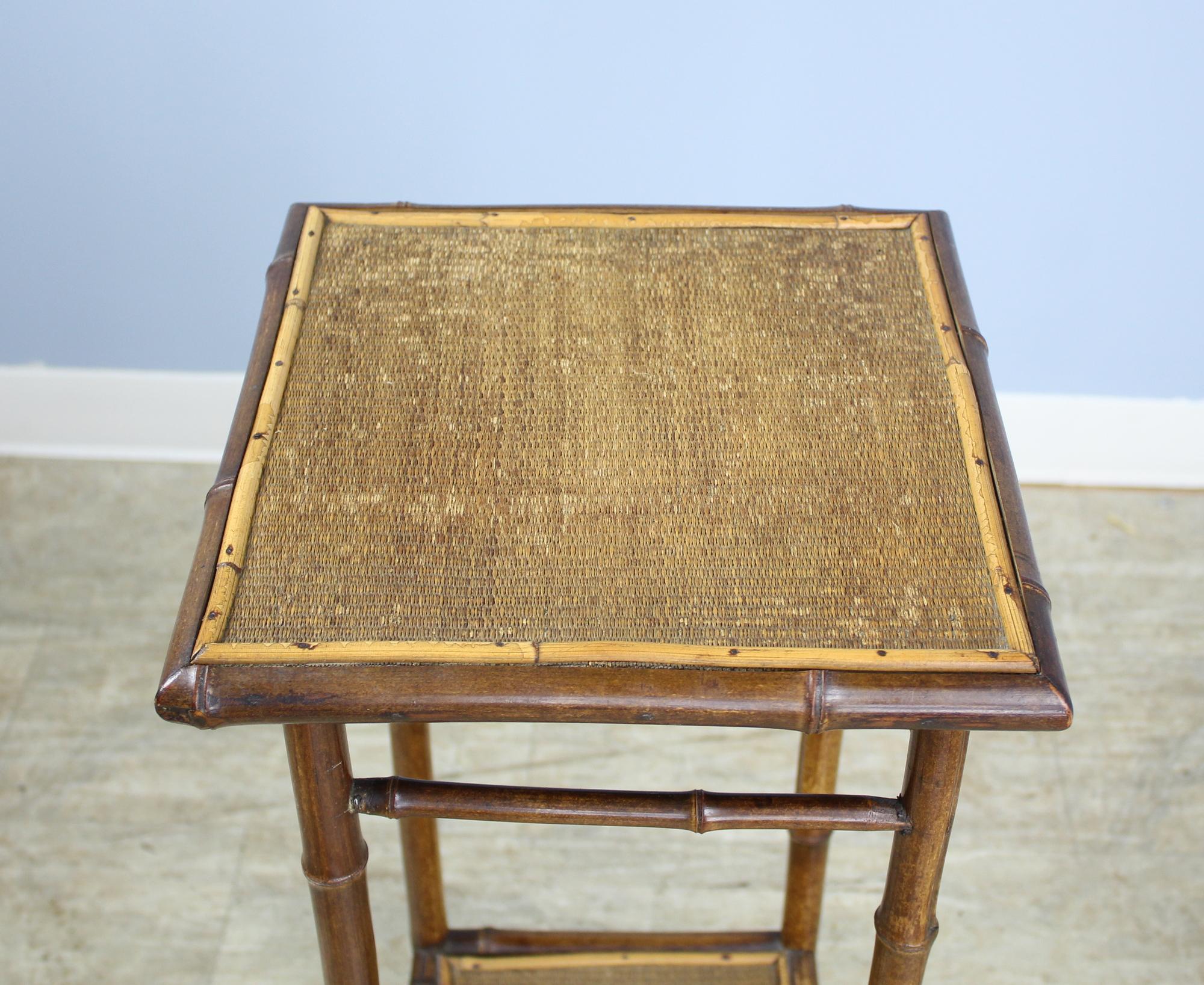 19th Century Small Antique English Bamboo Side Table
