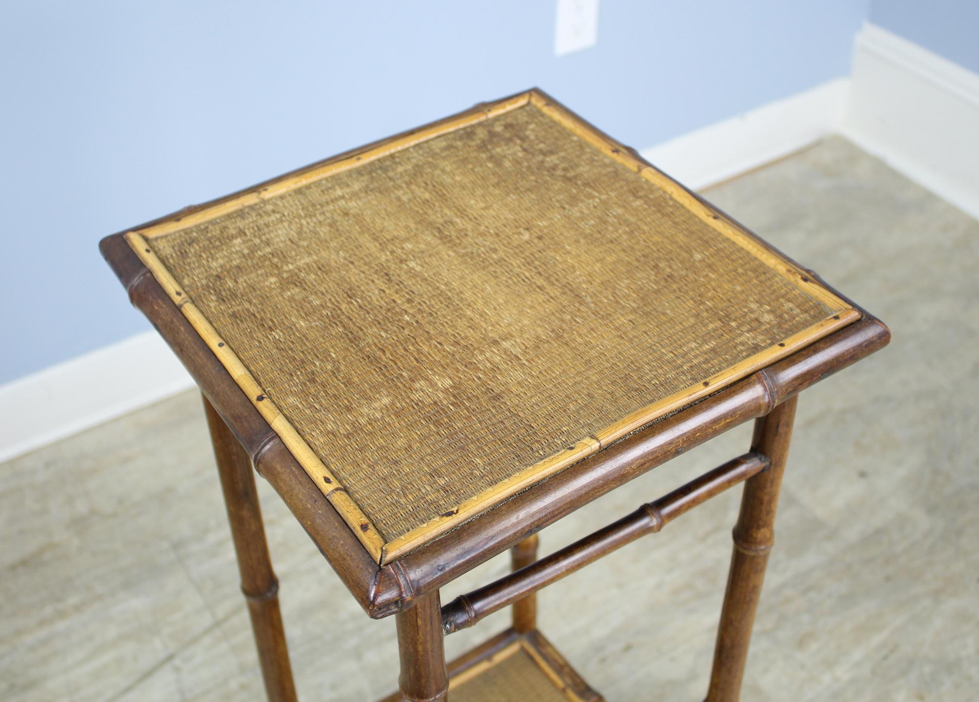 Small Antique English Bamboo Side Table 1