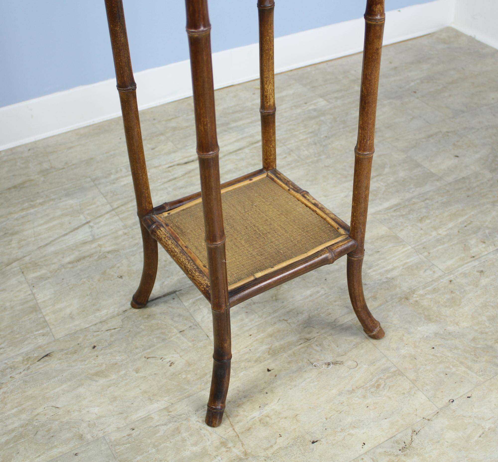 Small Antique English Bamboo Side Table 2