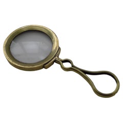 Small Antique English Brass Framed Magnifying Glass c.1900