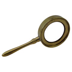 Small Used English Brass Magnifying Glass c.1910