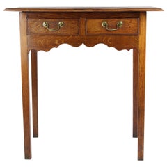 Small Antique English Georgian Oak Side Table Lowboy Dressing Table Desk Console