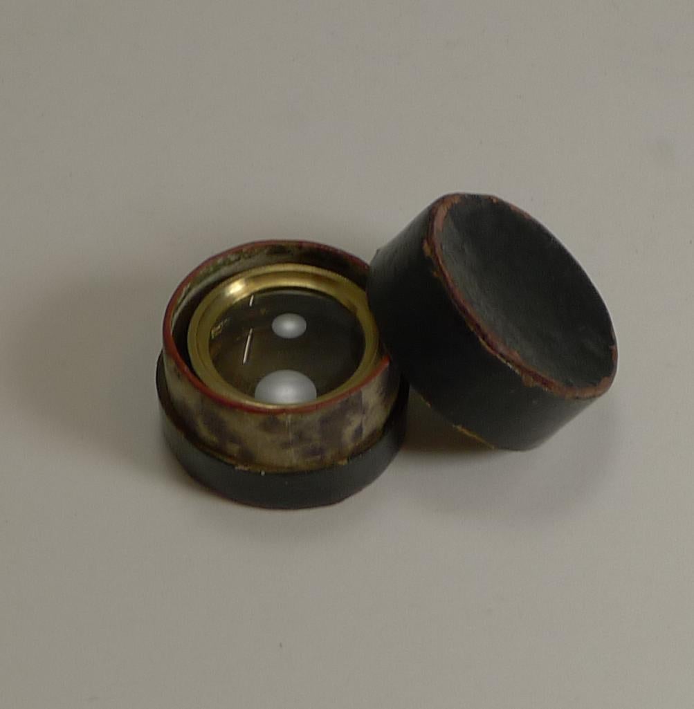 Mid-19th Century Small Antique English Magnifying Glass / Lens in Box, circa 1850