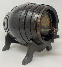 Small Antique English Oak Barrel Made for Spanish "González Byass" Sherry